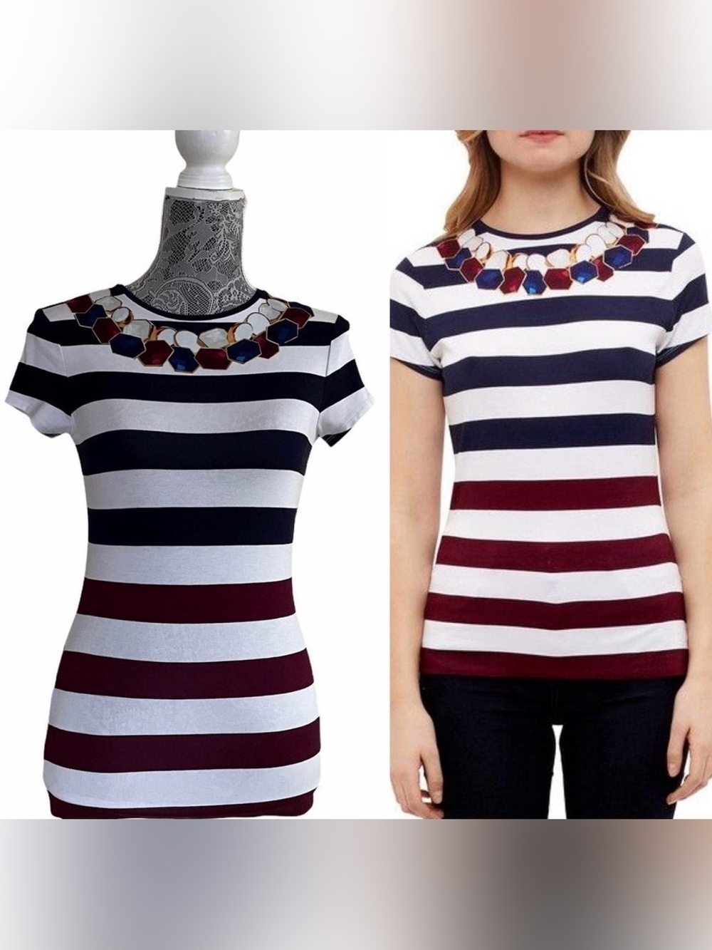 Ted Baker Stripe Print Top,  Ted Size 0
